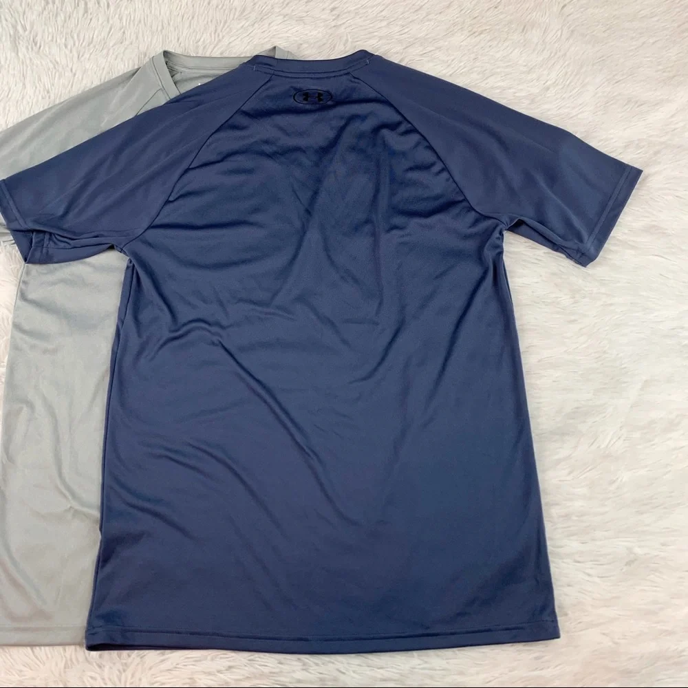 Under Armour Men's short‎ sleeve crew neck heatgear t-shirt blue gray